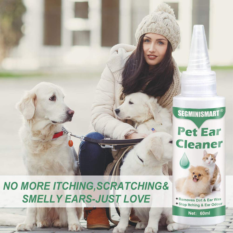 SEGMINISMART Dog Ear Cleaner,Ear Cleaner For Dogs Wash,Stop Itching, Head Shaking & Smell,Ear Drops for Dogs&Cats,Dog Ear Infection Formula - PawsPlanet Australia