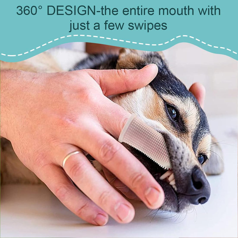 AAED Set of 4 Dog Toothbrush, Pets Teeth Cleaning Toothbrush for Dogs Cats Dental Care, Silicone Finger Toothbrushes Toothbrush Dog - PawsPlanet Australia