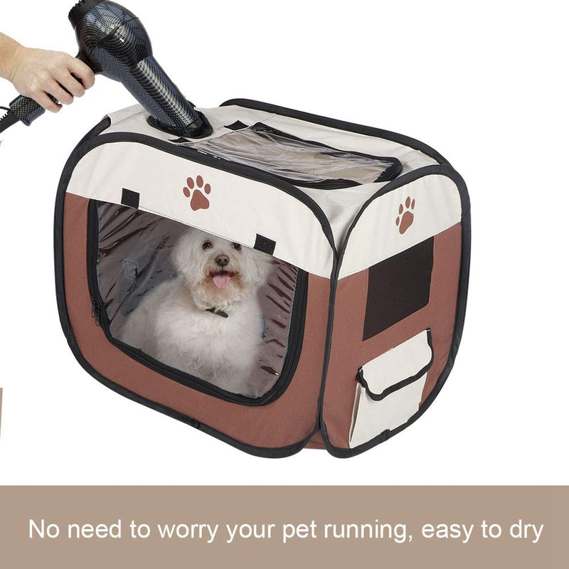 Portable Pet Hair Drying Box Folding Dryer-Hole Design Pet Dry Room Hands-Free Dryer Cage for Small Medium Cats Dogs - PawsPlanet Australia