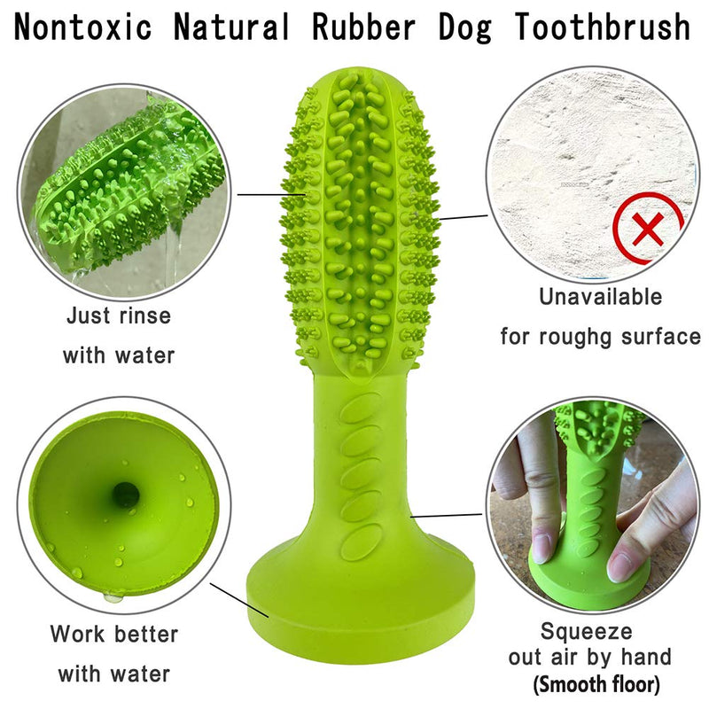 MEKEET Dog Toothbrush Stick, Dog Dental Chew Toys Doggy Teeth Cleaning Massager, Puppy Dental Care Brushing Stick Nontoxic Natural Rubber Bite Resistant Chew Toys for Dogs(Green) Green - PawsPlanet Australia