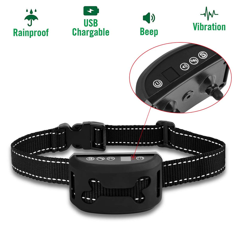 Dog Anti Bark Collar, Supernight Dog Barking Collars Stop Barking with Adjustable Belt Waterproof No Shock Harmless&Humane Training Control Strap, 7 Sensitivity Levels of Sound Vibration for S/M/L Dog - PawsPlanet Australia