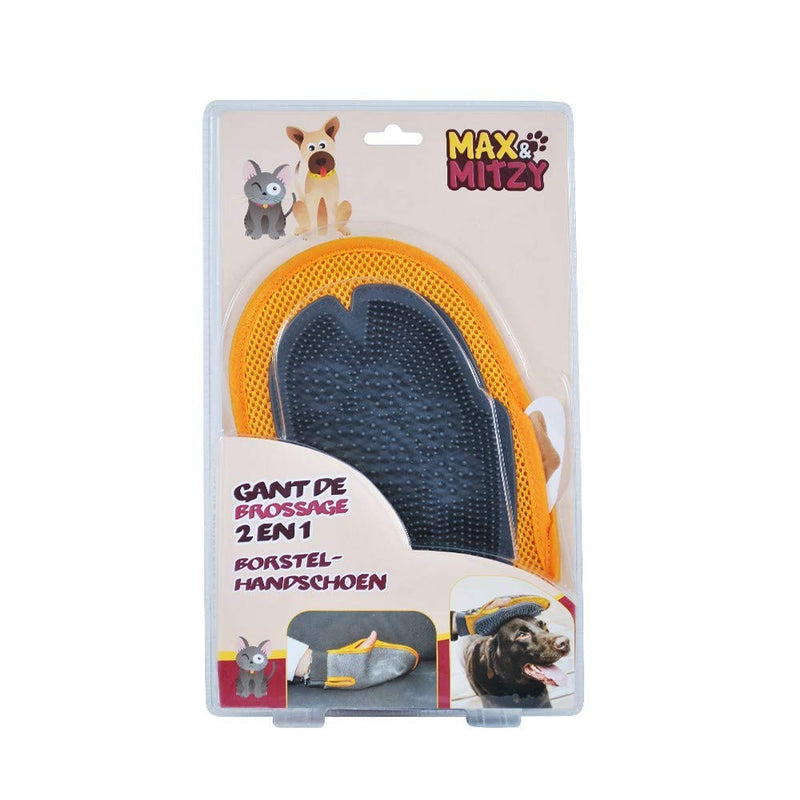 happy globe cat glove 2 in 1 | Cat fur brush and massage glove | Cat glove grooming short hair | Shorthair dog brush and cat brush - PawsPlanet Australia