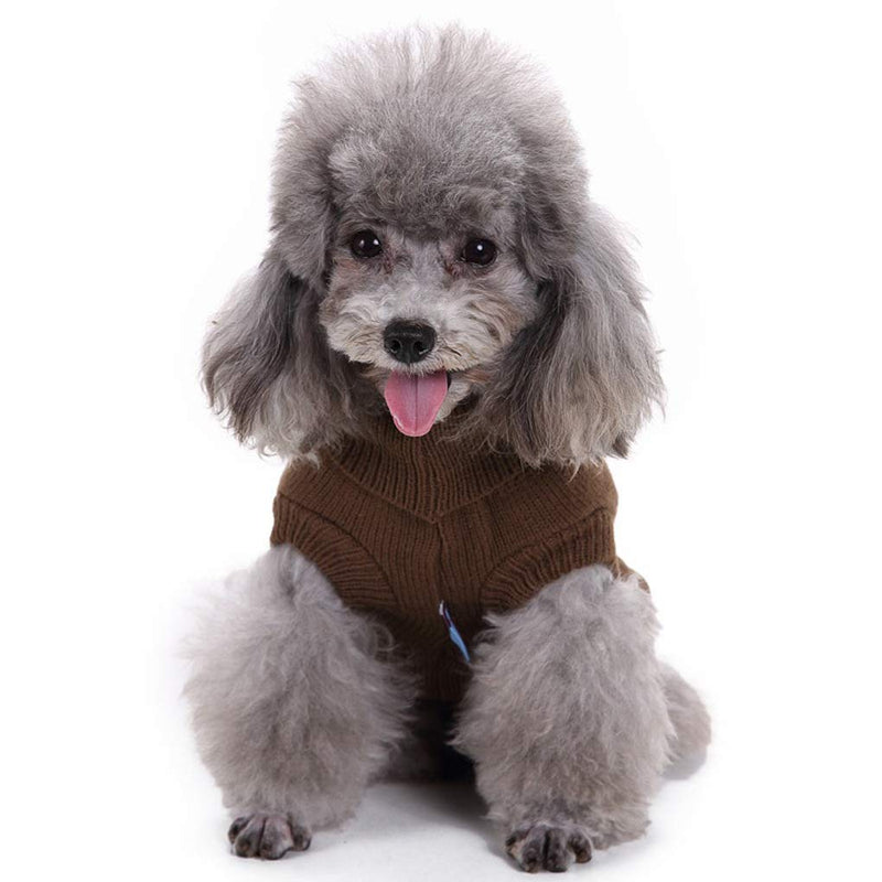 Dog Sweater, Warm Pet Sweater, Dog Sweaters for Small Dogs Medium Dogs Large Dogs, Cute Knitted Classic Cat Sweater Dog Clothes Coat for Girls Boys Dog Puppy Cat XX-Small Brown - PawsPlanet Australia