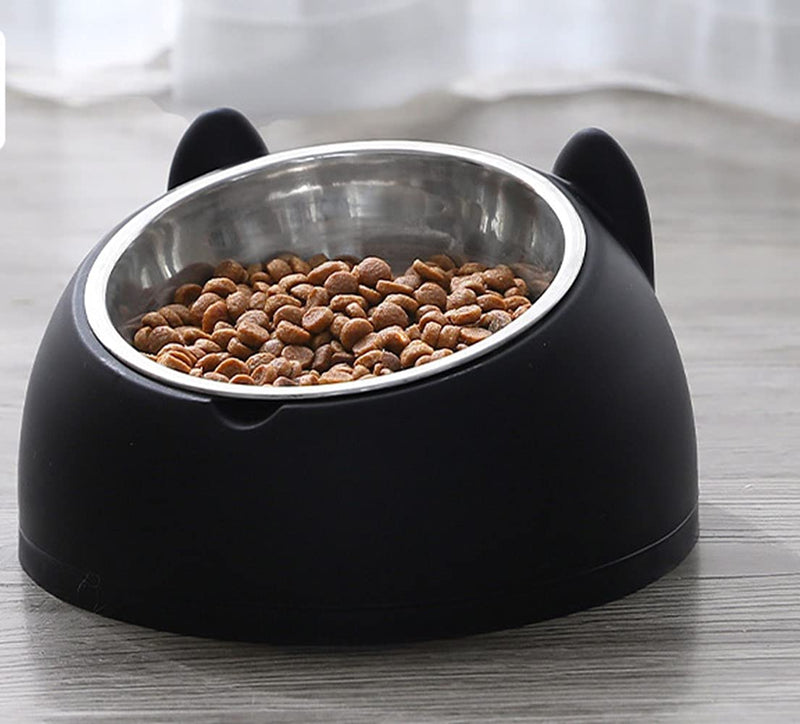 Stainless Steel Pet Cat Bowl, Cat Food Bowl, Cat Feeding Bowl, Cat Water Bowl 2 Pack (black+white) black+white - PawsPlanet Australia