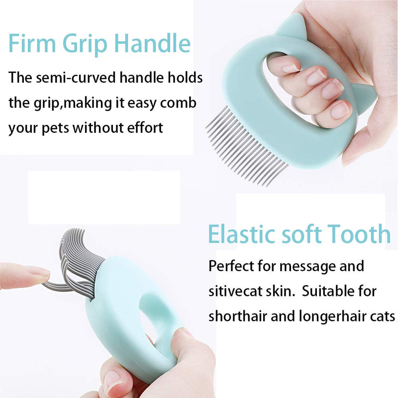 2 Pcs Cat Massage Comb for Short and Long Hair, Pet Shell Comb Gentle Grooming Tool Cats Dogs Cleaning Brush Hair Removal Tool for Shedding Matted Fur, Knots and Tangles 2 pcs - PawsPlanet Australia