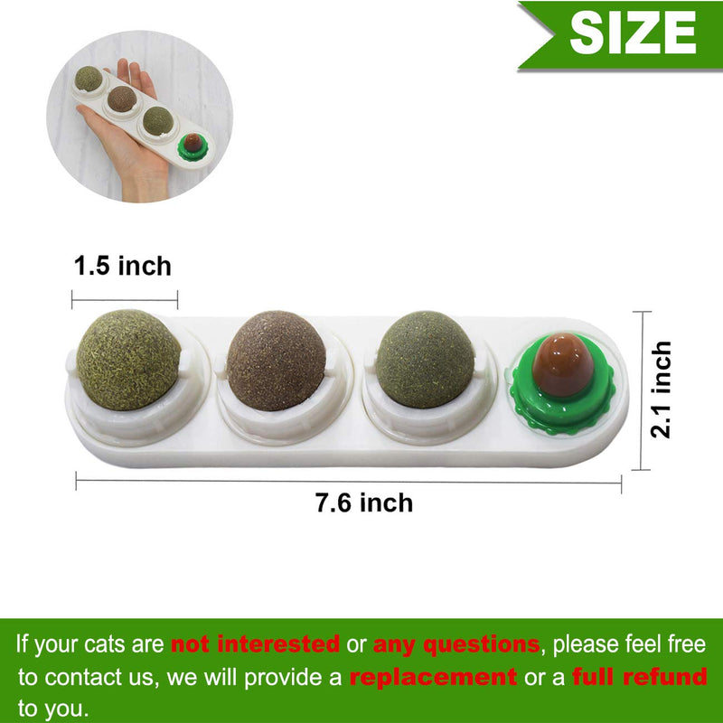 Malier Catnip Toy for Cats, Catnip Edible Balls Natural Rotatable Licking Treats Toys for Cats Kitten Kitty - PawsPlanet Australia