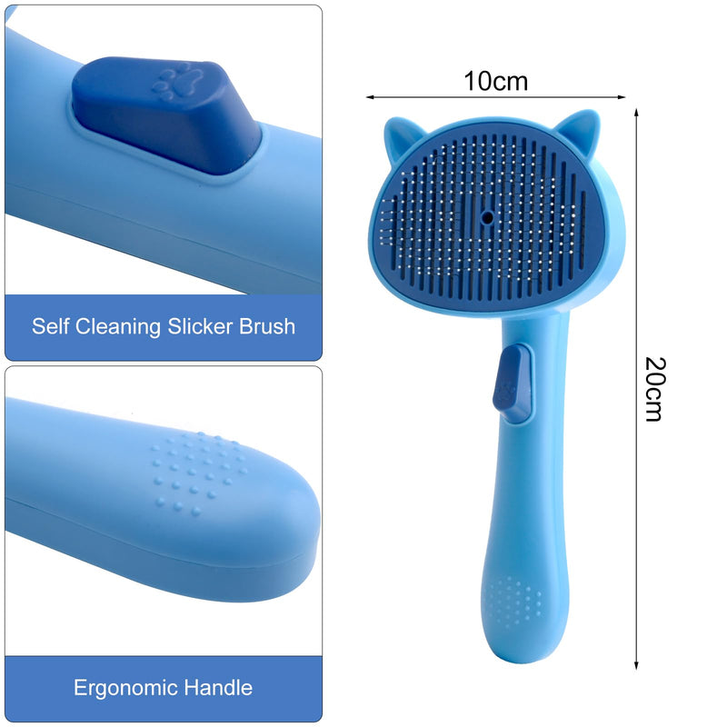 Cat brush, dog brush, pet brushes, self-cleaning pet brush, pet brush for cats and dogs with short, medium, long hair for removing undercoat, loose fur and dirt - PawsPlanet Australia