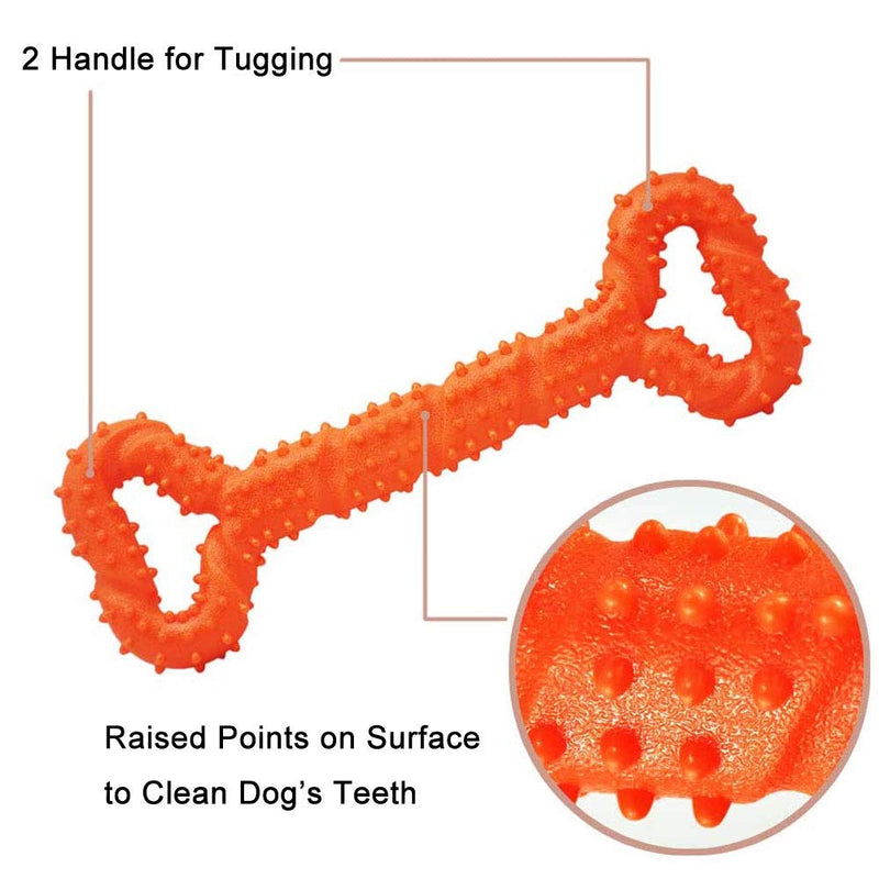 Dog Toys for Aggressive Chewers Large Breed Indestructible, Tough Dog Chew Toys, Safe Durable Dog Bones for Large Dogs, Puppy Toys for Teething, Interactive Dog Toys Large Breed Not Easily Torn Orange - PawsPlanet Australia