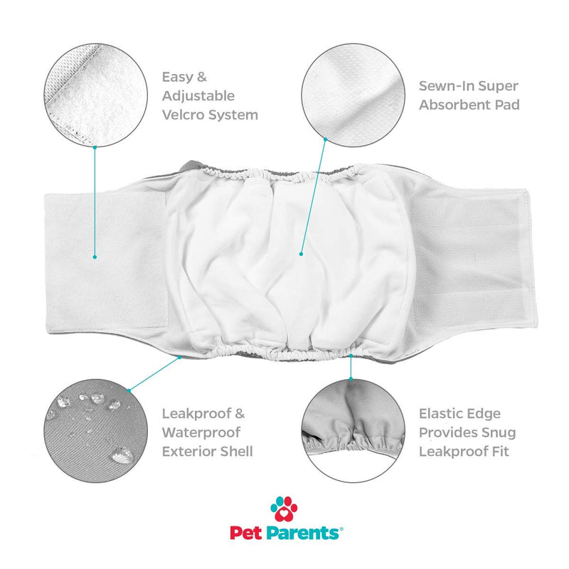 [Australia] - Pet Parents Premium Washable Dog Belly Bands (3pack) of Male Dog Diapers, Dog Marking Male Dog Wraps, High Absorbing Belly Band for Male Dogs Small Natural 