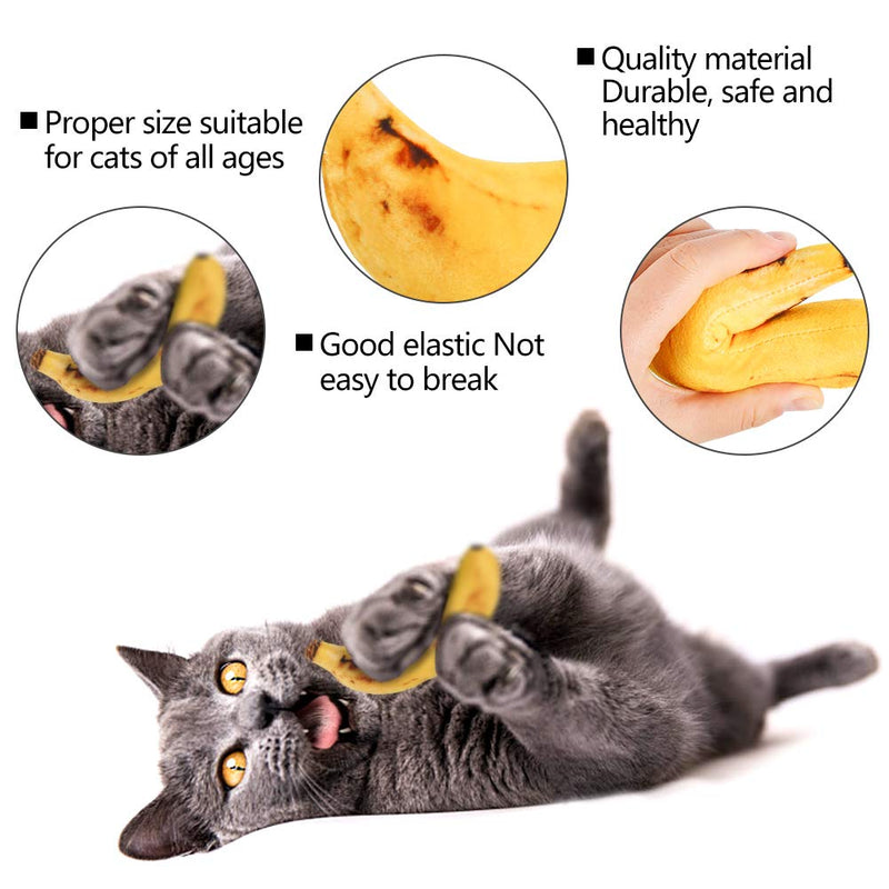 [Australia] - HEQUSigns 4 Pcs Catnip Cat Toys Banana Catnip Cat Toys Banana Interactive Simulation Toys for Cat Playing Teeth Grinding Chew Toys 