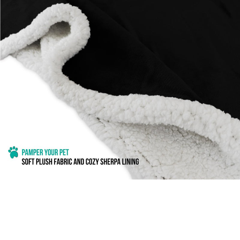 [Australia] - PetAmi Waterproof Dog Blanket for Bed, Couch, Sofa | Waterproof Dog Bed Cover for Large Dogs, Puppies | Sherpa Fleece Pet Blanket Furniture Protector | Reversible Microfiber 50 x 40 Inches Black 