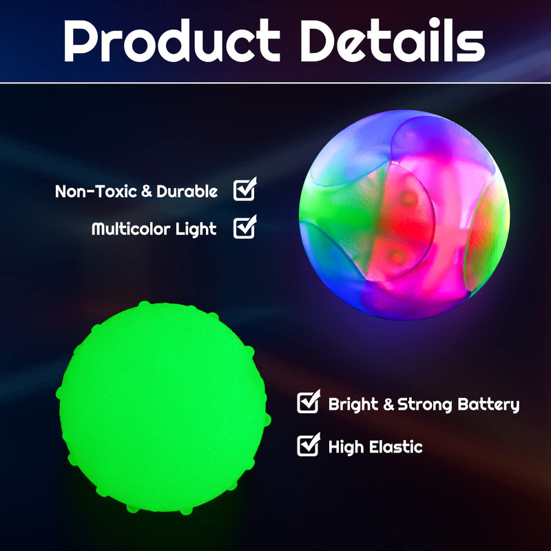 3 Pcs Glowing Dog Balls with Interactive LED Flashing Elastic Ball Glow in The Dark Ball Dog Ball Rubber Glow Fetch Dog Toy for Pet Puppy Cats Dog - PawsPlanet Australia