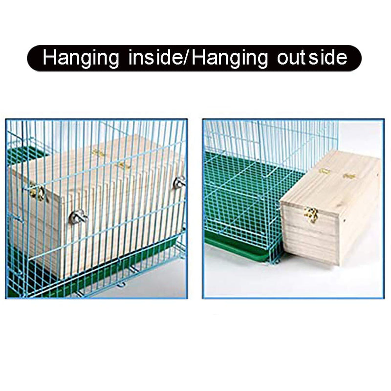 LINGNI Wooden Bird Box, Bird Feeding House with View Window, for Pet Parrot Budgie Parakeet Cockatiel Conure Canary Finch Dove Cage Gerbil Mice Cage (4.7x4.7x7.7 inch) 4.7x4.7x7.7 inch - PawsPlanet Australia
