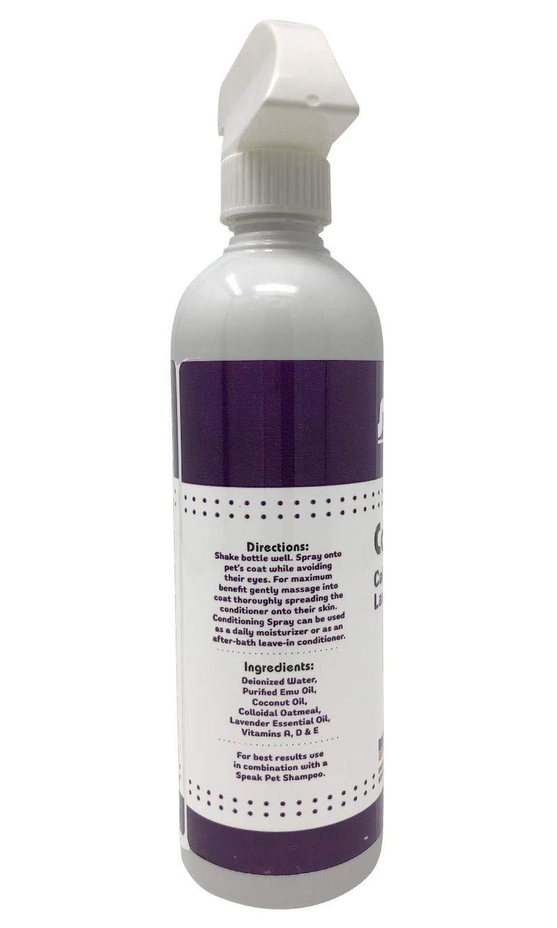 [Australia] - Speak Pet Products Natural Moisturizing Calming Lavender Conditioning Spray, 17 Ounce Bottle 