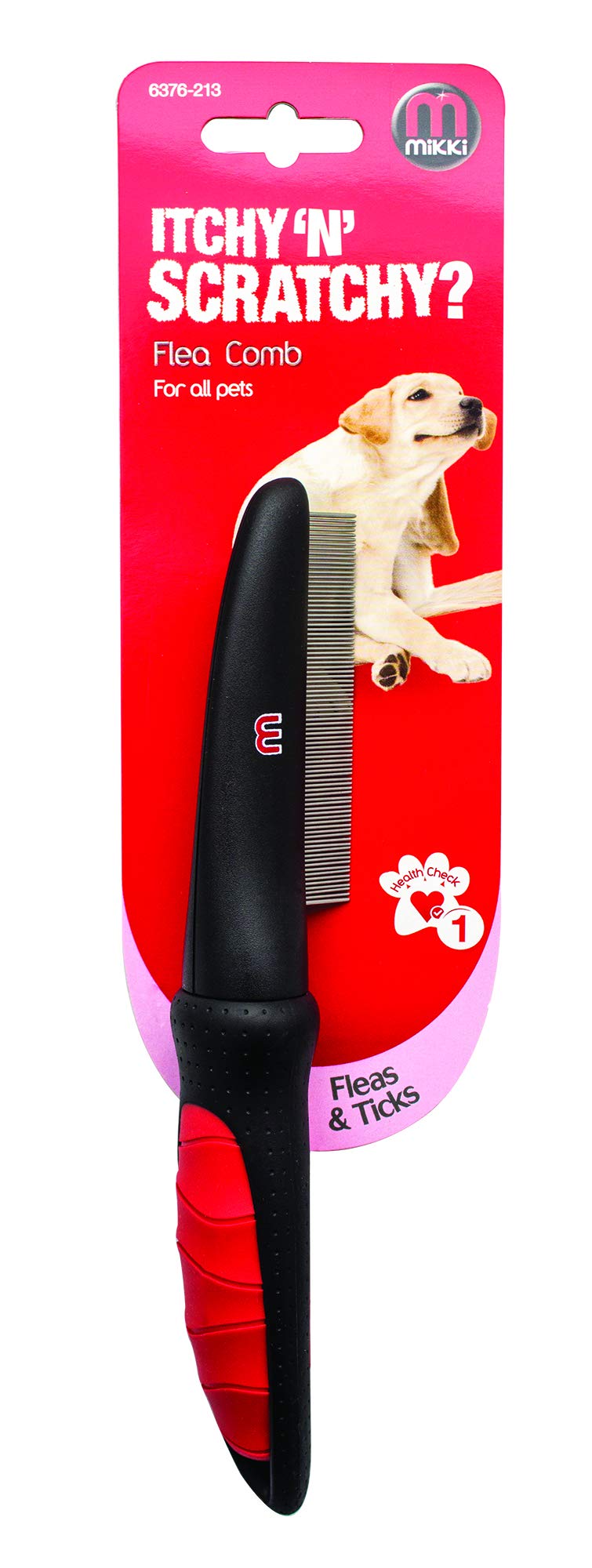 Mikki Dog, Cat Deluxe Flea Comb - Flea Remover for Medium to Large Sized Pet - Dust, Lice Comb Brush - PawsPlanet Australia