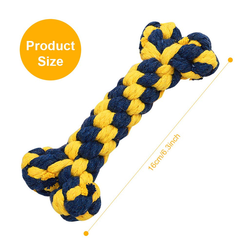 2PCS Dog Rope Toy Puppies Chew Natural Cotton Rope Toys To Avoid The Puppies' Boredom and Anxiety, Tooth Training/Cleaning Toy Dog Birthday Gift Set blue&orange - PawsPlanet Australia