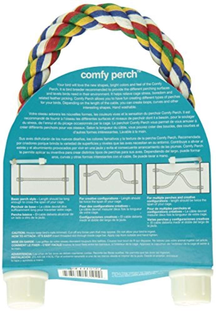 JW Pet Comfy Perch For Birds Flexible Multi-color Rope - PawsPlanet Australia