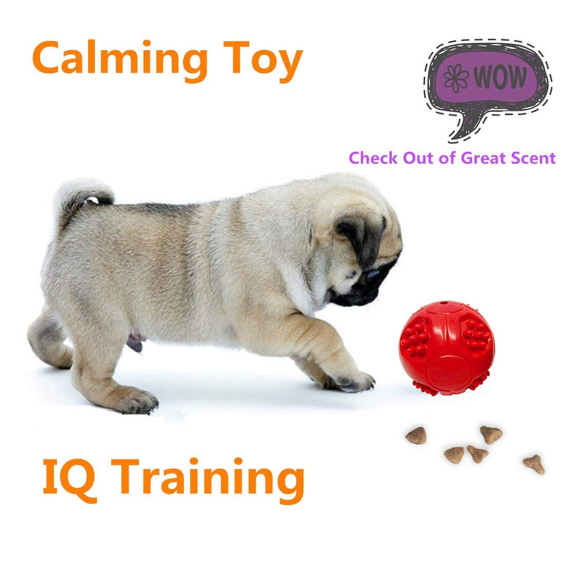 PETOYO Dog Food Balls Toy IQ Ball Food Dispensing IQ Training for Medium Large Dog Steak Aroma Soft Thick Rubber Interactive Rubber Ball -Set of 2 (red) … - PawsPlanet Australia