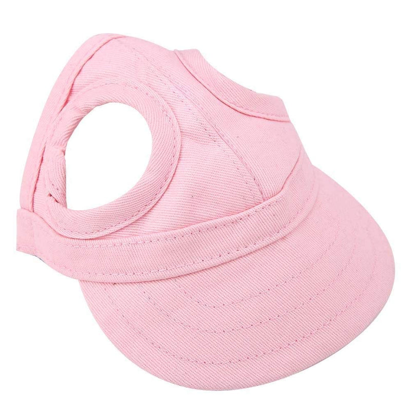 Fdit Pet Dog Cat Baseball Outdoor Cap Sunbonnet Adjustable Stripe Summer Travel Sport Hat (M-Pink) M Pink - PawsPlanet Australia