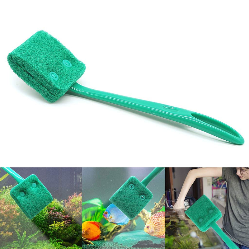 Aihotim Double-Sided Aquarium Fish Tank Sponge Cleaning Brush, Algae Cleaning Brush with Non-Slip Handle, Aquarium Cleaning Sponge, Sponge Scrubber Cleaner for Glass Aquariums - PawsPlanet Australia