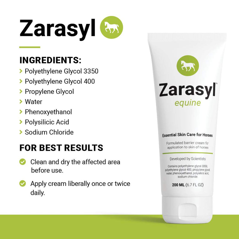 Zarasyl Equine Barrier Cream with Orthosilicic Acid to Promote Wound Healing – 6.7oz - PawsPlanet Australia