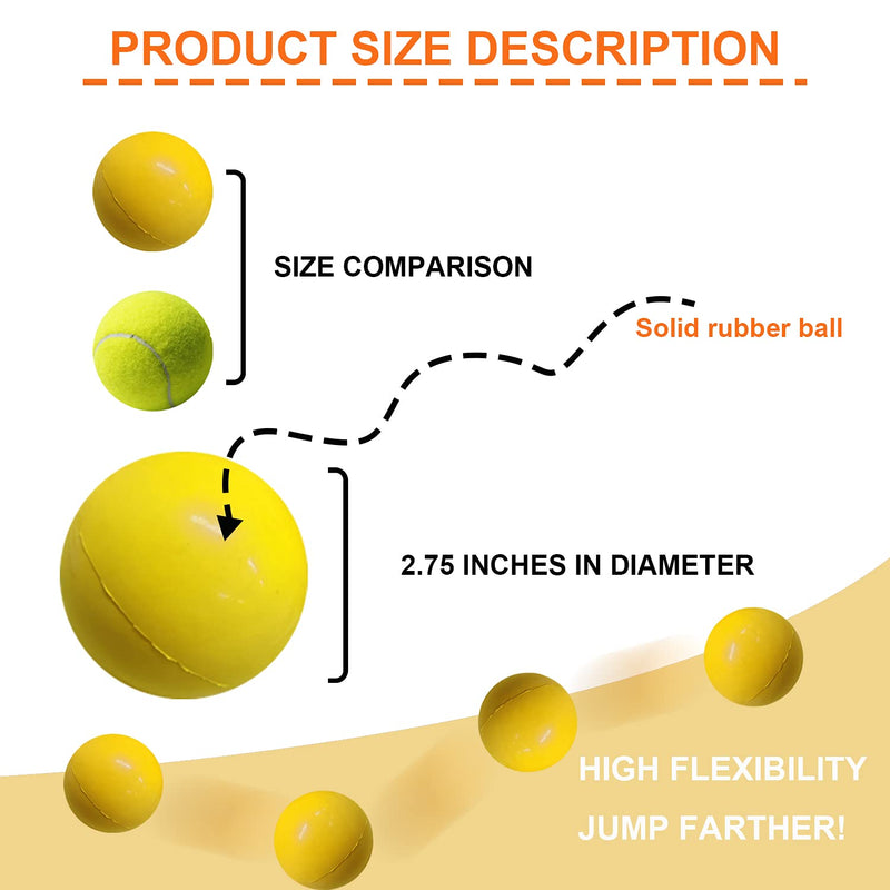 Dog Balls Indestructible,Floating Solid Rubber Bouncy Balls for Dogs Aggressive Chewers,High Elasticity&Non-Toxic,Durable Dog Chew Ball for Medium&Large Dogs to Fetch,Play and Training. (Yellow) - PawsPlanet Australia