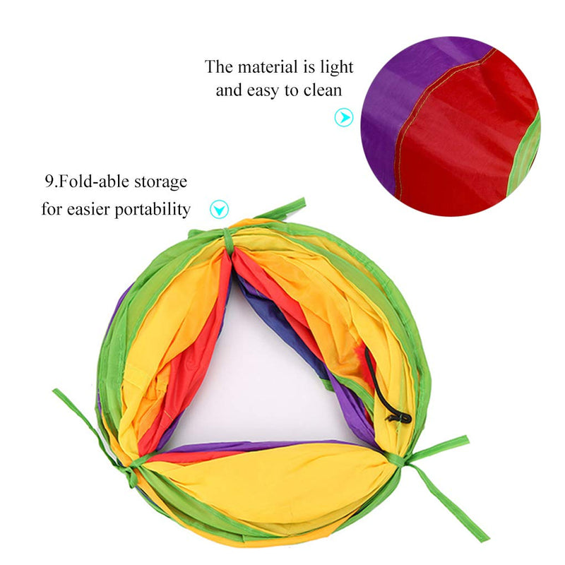 Andiker Cat tunnel, Pet Tunnel Tube Collapsible Toy Indoor Outdoor Toys for Puzzle Exercising Hiding Training and Running with Fun Ball and 2 Holes (Colorful) Colorful - PawsPlanet Australia