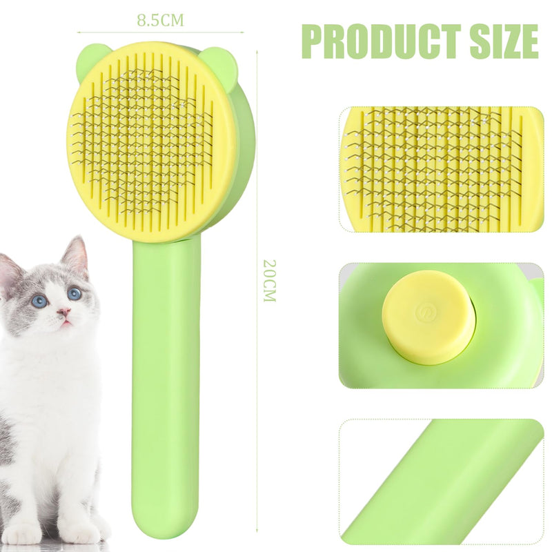 Dog Brush Cat Brush Animal Hair Brush Dog Brush Dog Brush for Long Hair and Short Hair Pet Hair Cleaning Brush (Green & Yellow) - PawsPlanet Australia