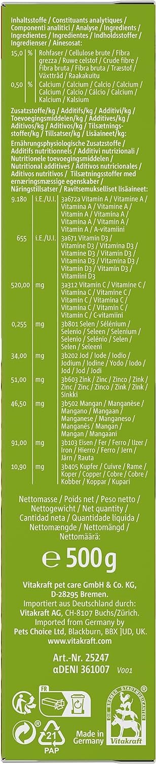 Vitakraft Party Rollis, crunchy rings for rodents, low in calcium, with grain, with alfalfa, as a supplement to the main food or as a snack in between (7x 500g) - PawsPlanet Australia