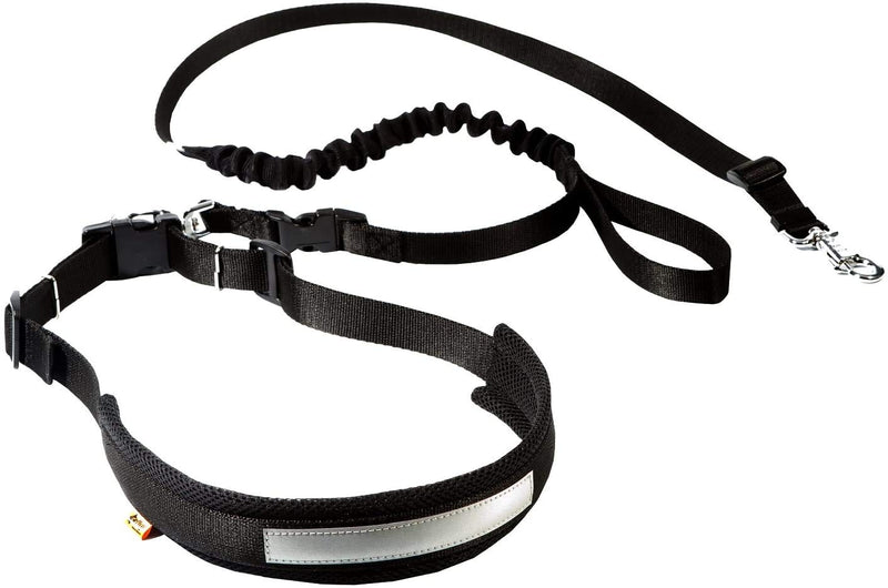 Dingo jogging belt 4 in 1 + dog leash with a shock absorber set L/XL belt: 3.0 x 70-130 cm dog leash: 2.5 x 120-150 cm black free hands for jogging, running 12779 L/XL (pack of 1) - PawsPlanet Australia