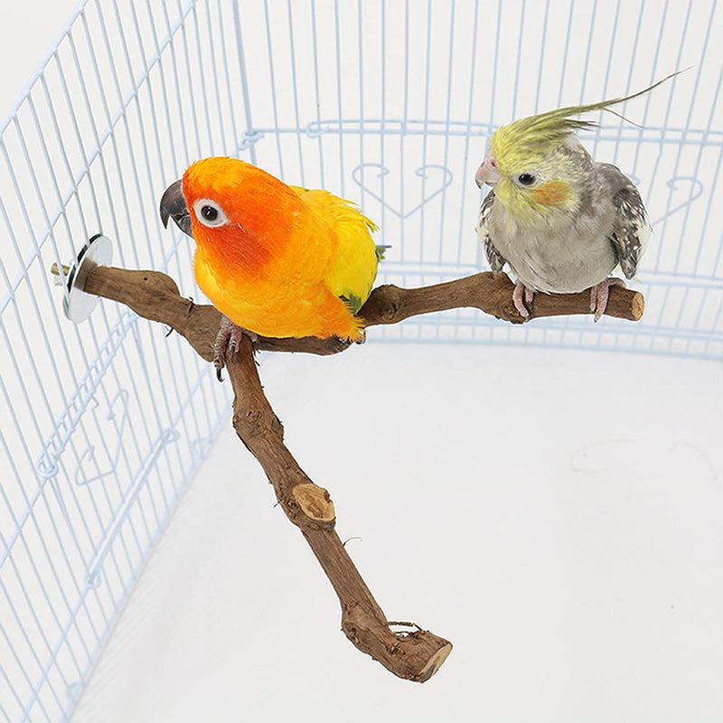 Yueser Natural Perches for Birds, 2 Pcs Bird Standing Stick Grape Wood Perches Parrot Toys Straight and Y Perches for Parrot Cages Toy for Cockatiels Parakeets Finches (2 Style) - PawsPlanet Australia