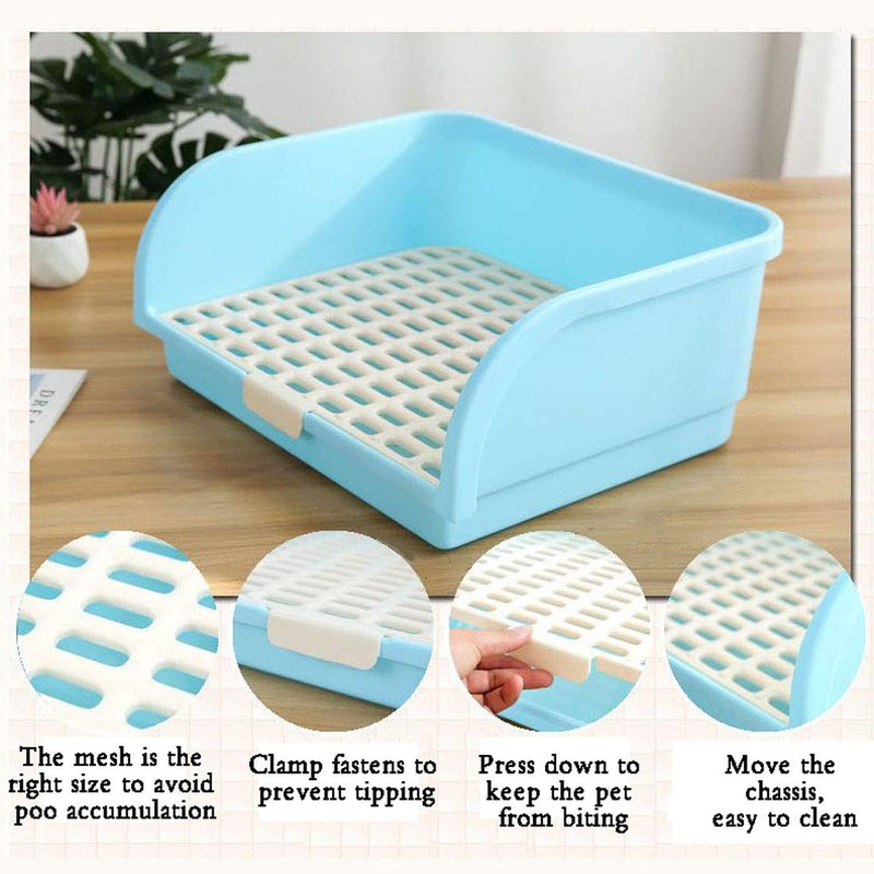 Hamiledyi Large Rabbit Litter Box Corner Bedding Box Chinchilla Toilet Trainer Square Potty Pet Pan for Adult Guinea Pig, Galesaur.Ferret  and Other Animals BLUE - PawsPlanet Australia