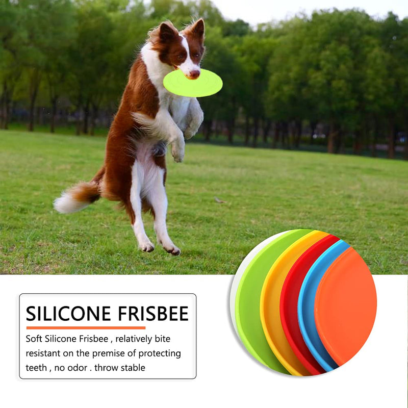 Tipatyard 5 Pack Dog Frisbee,Dog Flying Disc Puppy Flyer Toy React Faster Training Interactive Toys for Small Medium Dog Lightweight Floating Saucer - PawsPlanet Australia