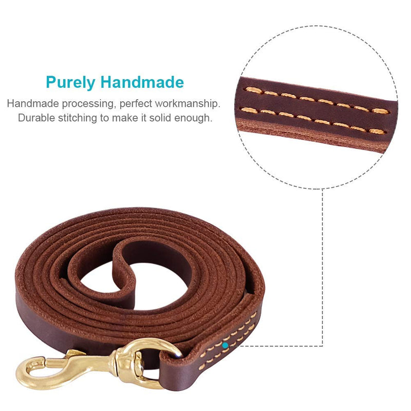 [Australia] - Fairwin Leather Dog Leash 6 Foot (5.6 Foot) - Leather Slip Collar Dog Leash - Genuine Handmade 6 ft Leather Leashes for Medium or Small Dog Training and Walking No Slip Leash 5/8" x 5.6 feet 