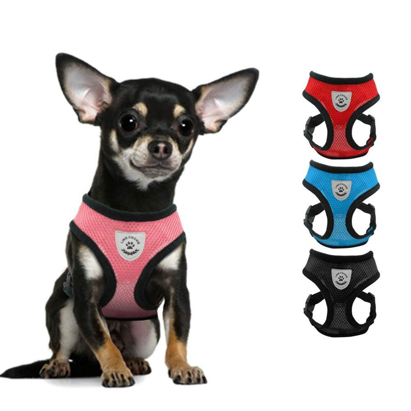 SpeedPets Reflective Breathable Mesh Small Dog Pet Harness Puppy Vest (Medium, Black) Medium - PawsPlanet Australia