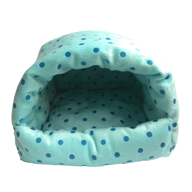 [Australia] - WOWOWMEOW Guinea-Pigs Bed,Hamster Bed,Small Animals Warm Hanging Cage Cave Bed L Dot- Blue 