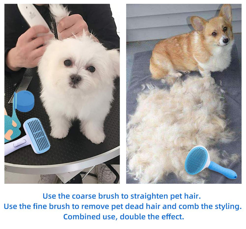 HomeMall Slicker Brush for Dog,2Pcs Pet Grooming Brush,Dog Cat Slicker Brush for Pet with Short Medium Long Hair-Blue - PawsPlanet Australia