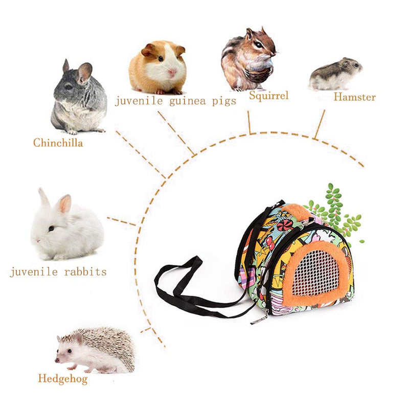 Tfwadmx Hamster Carrier Bag, Portable Guinea Pig Travel Case with Detachable Strap Zipper Outdoor Breathable Carriers for Hedgehog Chinchillas Rat Squirrel - PawsPlanet Australia
