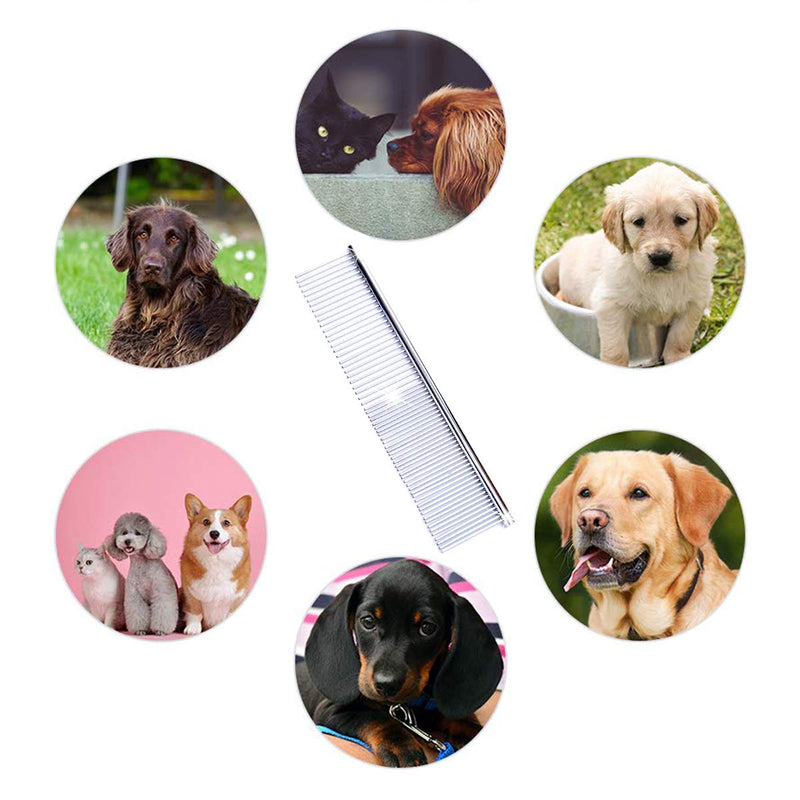 JieGuanG Pet Comb, Dog and Cat Long Hair Comb, Stainless Steel Combing - PawsPlanet Australia