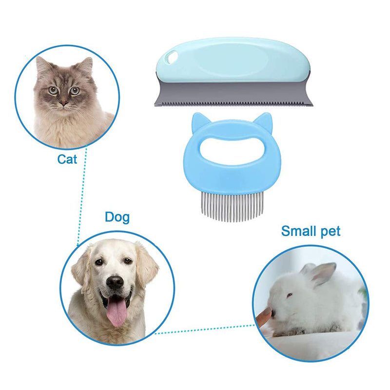 Cat Dog Comb Pet Grooming Massage Tool,Cat Dog Brush Pet Shell Comb for Removing Matted Fur,Knots and Tangles (Blue) - PawsPlanet Australia