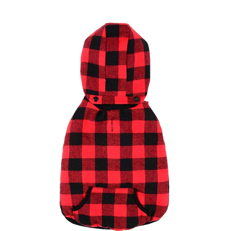 [Australia] - LEMONPET Dog Jacket Winter Warm Dog Coat with Removable Hoodie Soft Cozy Apparel Clothing for Small Medium Large Dogs, S M L XL XXL XXXL S(Chest:17.7", Neck:10.23", Back:11.8") Red 