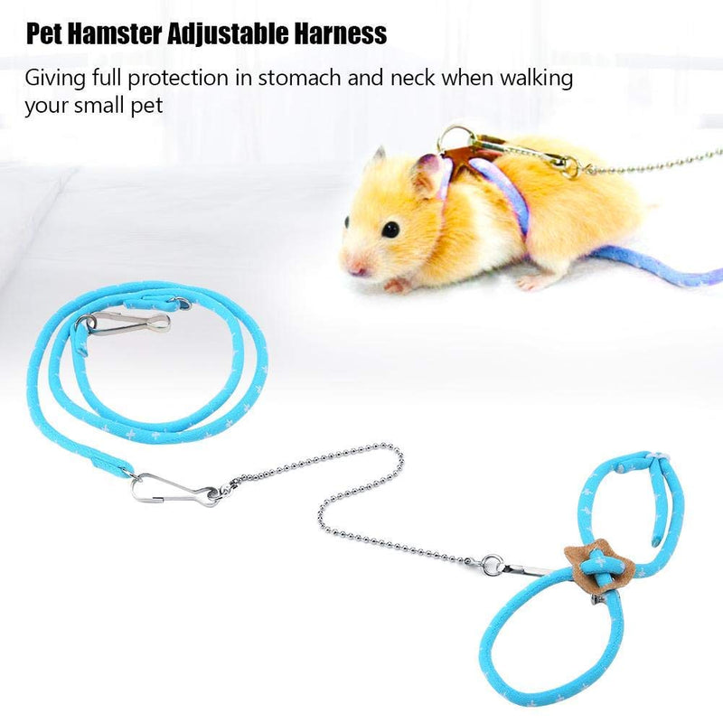 Hamster Harness and Leashes, Adjustable Anti-bite Chest Straps Small Animals Traction Rope for Rat Mouse Outdoor Travel(Blue) Blue - PawsPlanet Australia