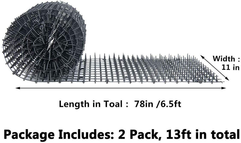 Toopify 13ft Garden Cat Scat Spike Mat, Anti-Cats Network Digging Stopper Prickle Strip Home Spike Deterrent (6.5ft2 Pack) - PawsPlanet Australia