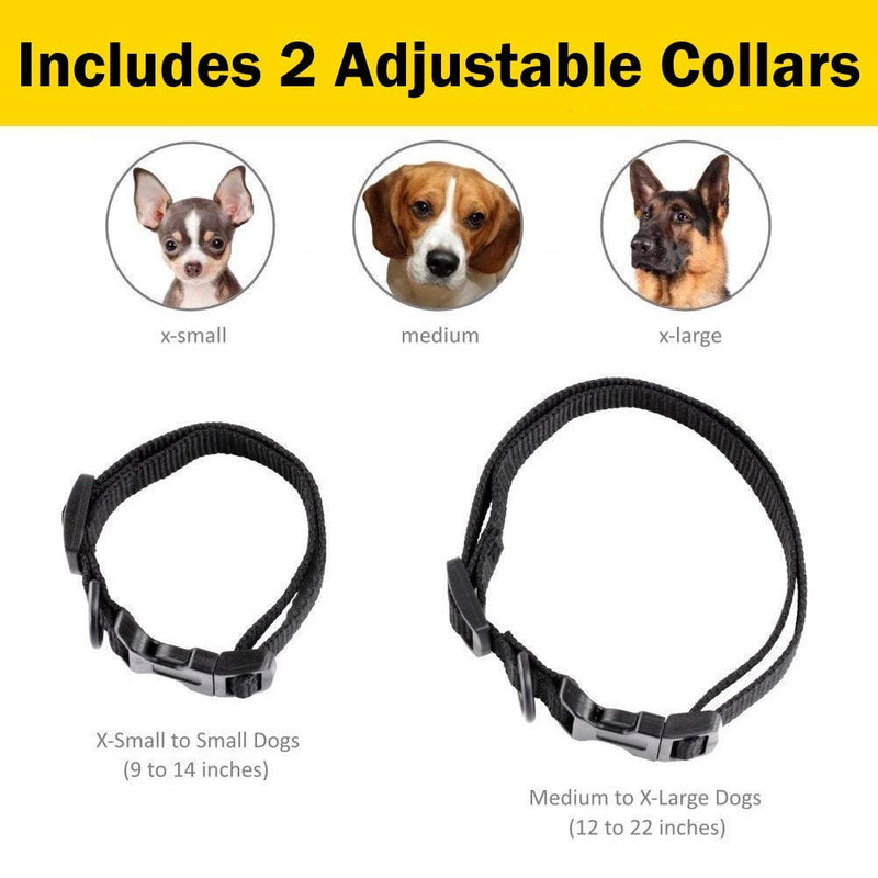 [Australia] - eXuby Shock Collar for Small Dogs with Remote - Includes 2 Collars - Small & Medium and Training Clicker – 3 Modes (Sound, Vibration & Shock) with Rechargeable Batteries 