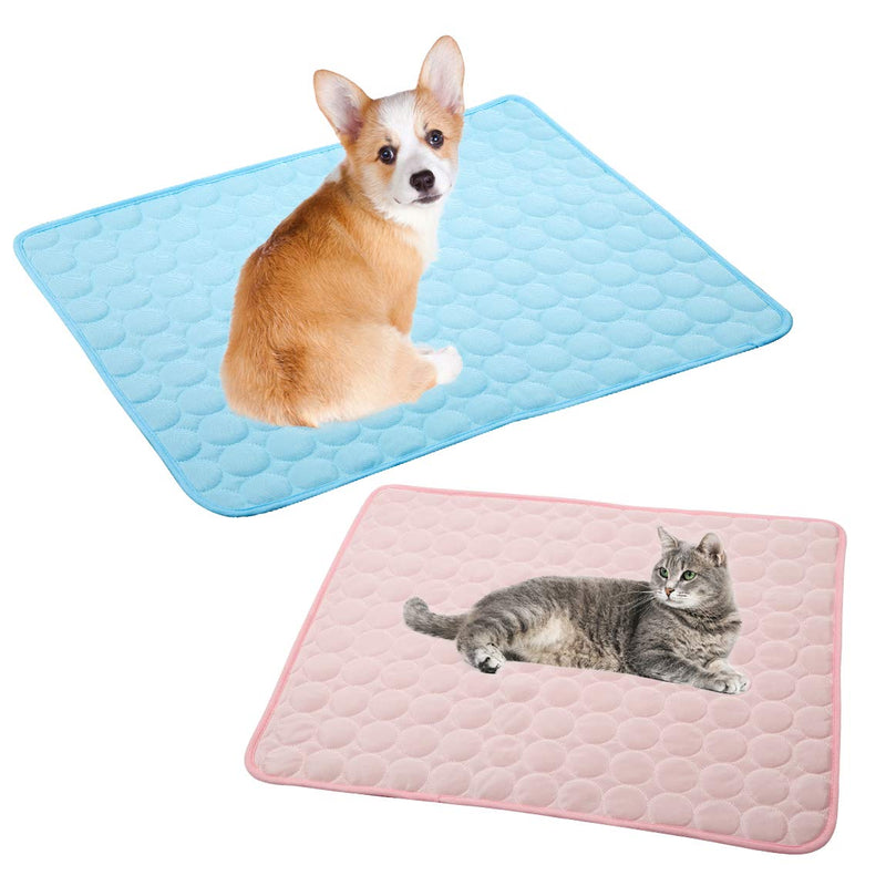 Dog Cooling Mat Large Cooling Pad Machine Washable Summer Cooling Mat for Dogs Cats Kennel Pad Breathable Pet Self Cooling Blanket Dog Crate Sleep Mat (2228IN, Blue) 22*28IN - PawsPlanet Australia