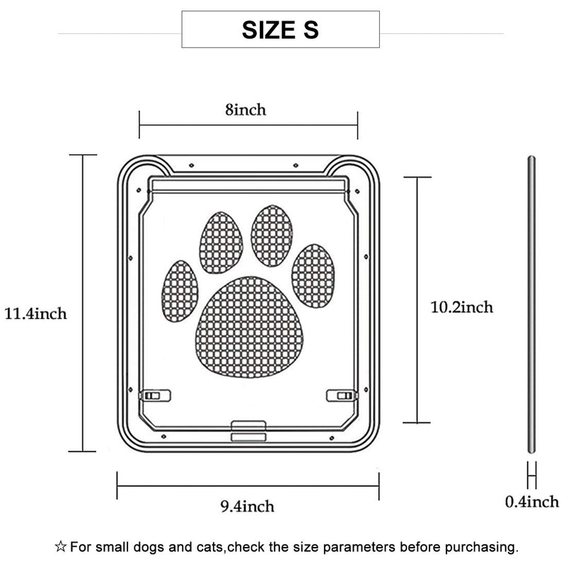 Companet Pet Screen Door, Sliding Screen Dogs Door with Magnetic Flap Automatic Lockable, Dog Screen Gate for Small/Medium Dog and Cat S - PawsPlanet Australia