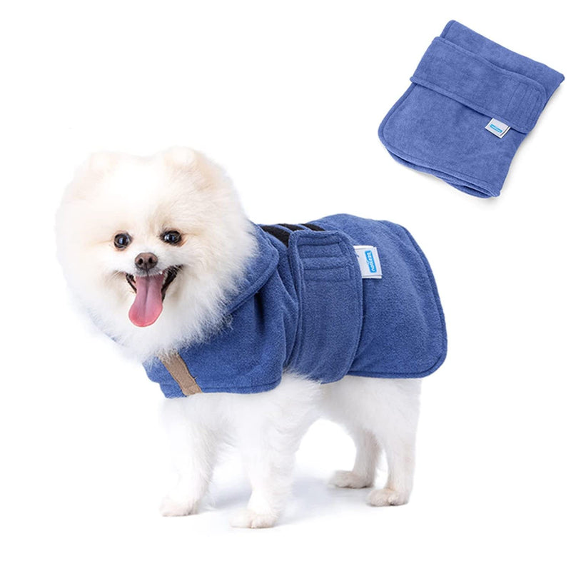 Nobleza microfiber dog bathrobe with Velcro fastener, super absorbent and quick-drying, bathrobe for all cats and dogs, five sizes, soft dog towel (S) S - PawsPlanet Australia