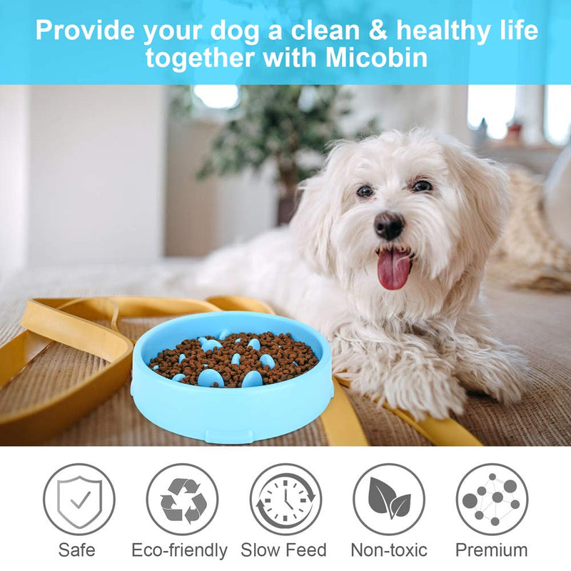 [Australia] - Micobin Dog Slow Feeder Bowl, Non Slip Pets Water Bowl, Durable Preventing Choking Healthy Design Bowl for Dog/Cat Pet Fun Feeder 