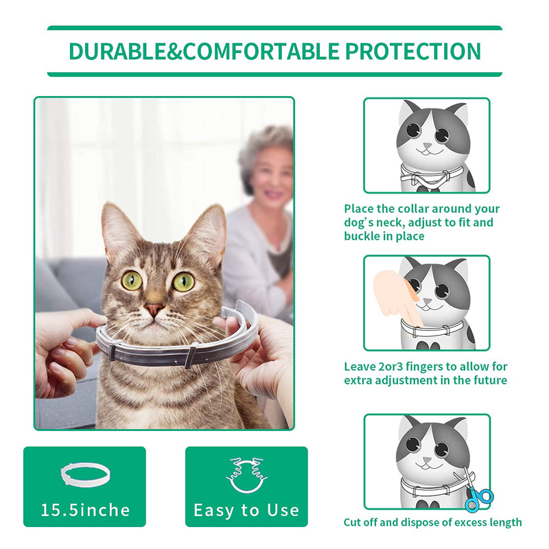 Flea and Tick Collar for Cats or Small Dogs, Made with Natural Plant Based Essential Oil, Flea and Tick Prevention for Kitten or Puppy, Safe and Effective Repels Fleas and Ticks, 8 Month Protection - PawsPlanet Australia