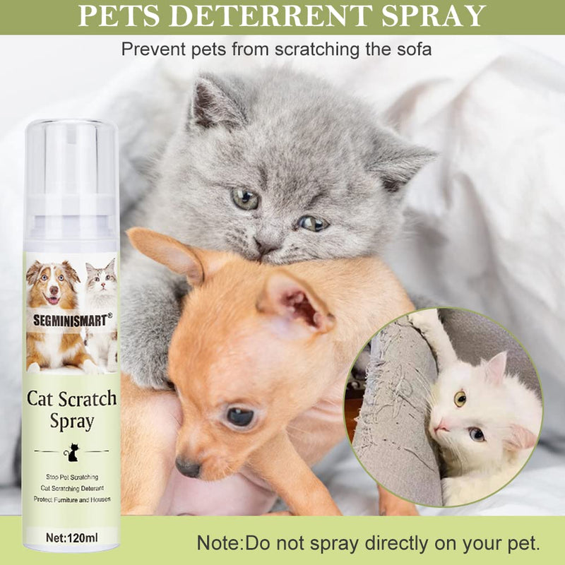 SEGMINISMART Cat Scratch Deterrent Spray,Anti Scratch Cat Spray,Cat Scratching Spray,Suitable for Plants,Furniture,Floors,Protect Your Home 120 ml (Pack of 1) - PawsPlanet Australia